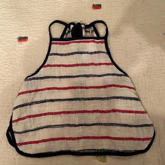 Free people striped white tank top open back small - Picture 1 of 5